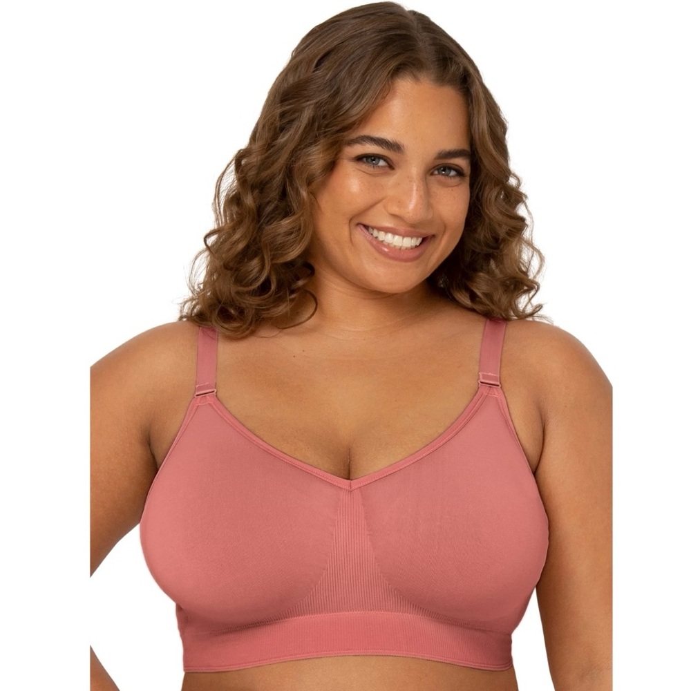 Fit for Me Women's Supportive Seamless Wirefree Bra in Desert Dusk Large